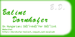 balint dornhofer business card